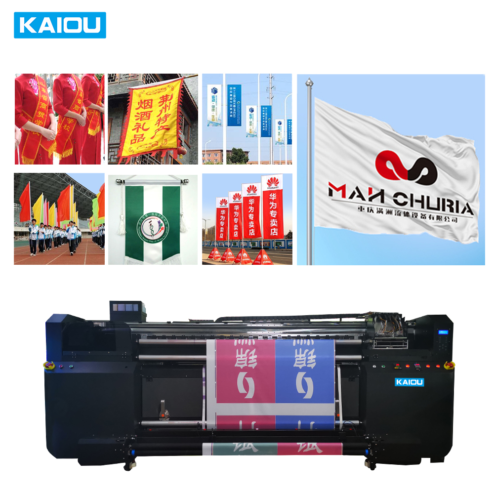 KAIOU Flag Printer Integrierter Ofen 4 * i3200 Druckkopf Digitaldruckmaschine Thermische Farbwiedergabe